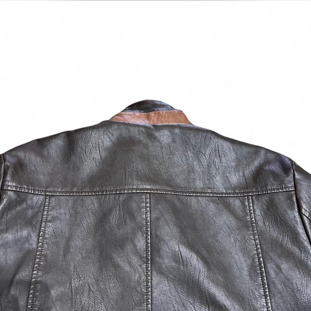 Vintage Brown Leather Trench Coat - Picture 3 of 6
